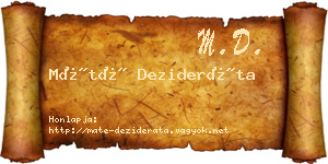 Máté Dezideráta névjegykártya