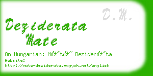 deziderata mate business card